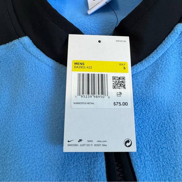 Nike Therma-Fit Victory Fleece Light Blue 1/2 Zip - Picture 2 of 5